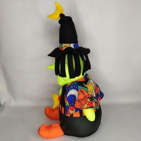 Vintage Nylon Plush Puffy Halloween Witch Google Eyes 14" - Picture 2 of 7